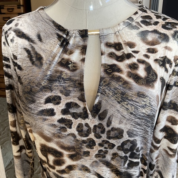 Cache Animal Print Dress with Gold Hardware - Medium - Picture 3 of 7